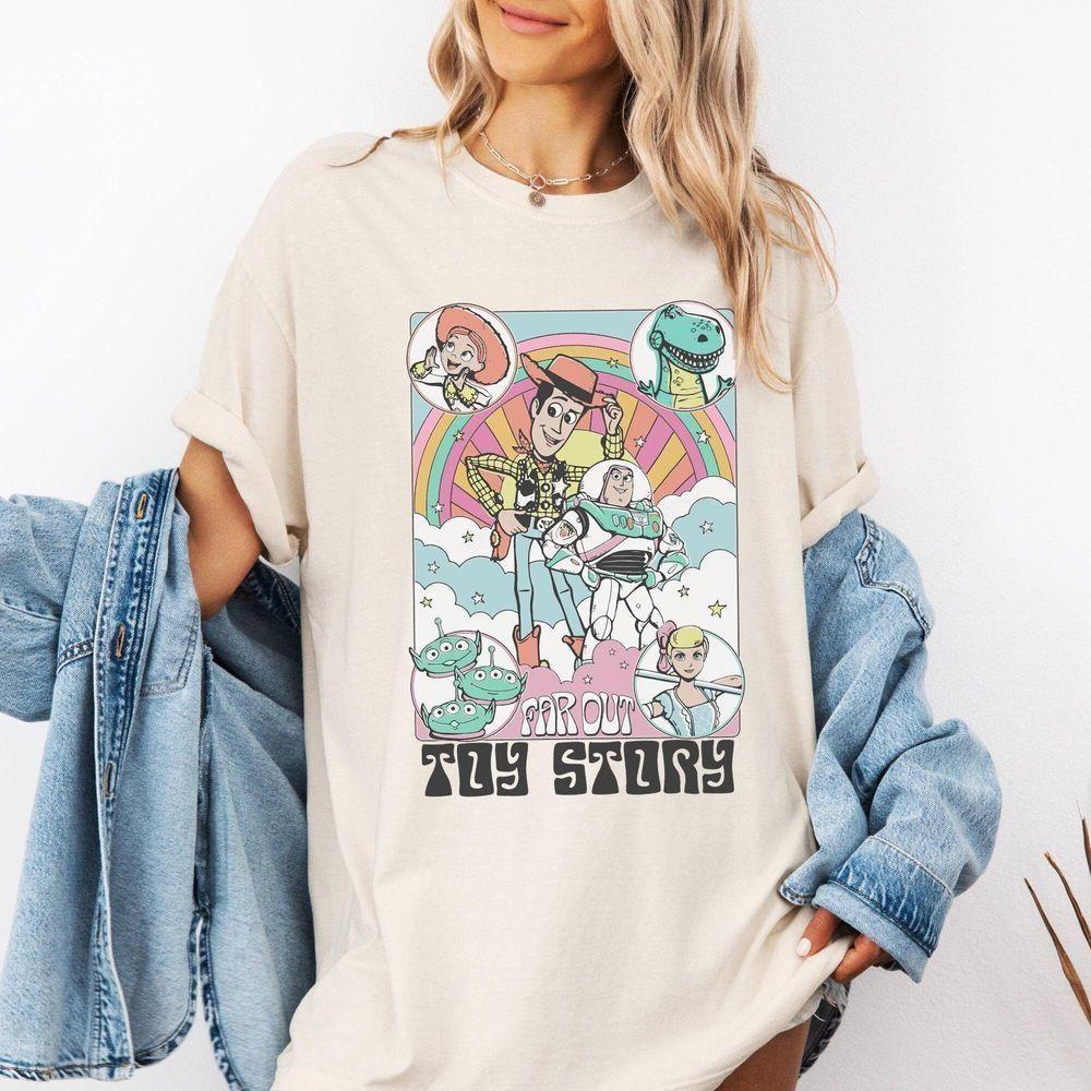 Pixar Toy Story Far Out Pastel Colors Vintage Disney Vuitino Shirt